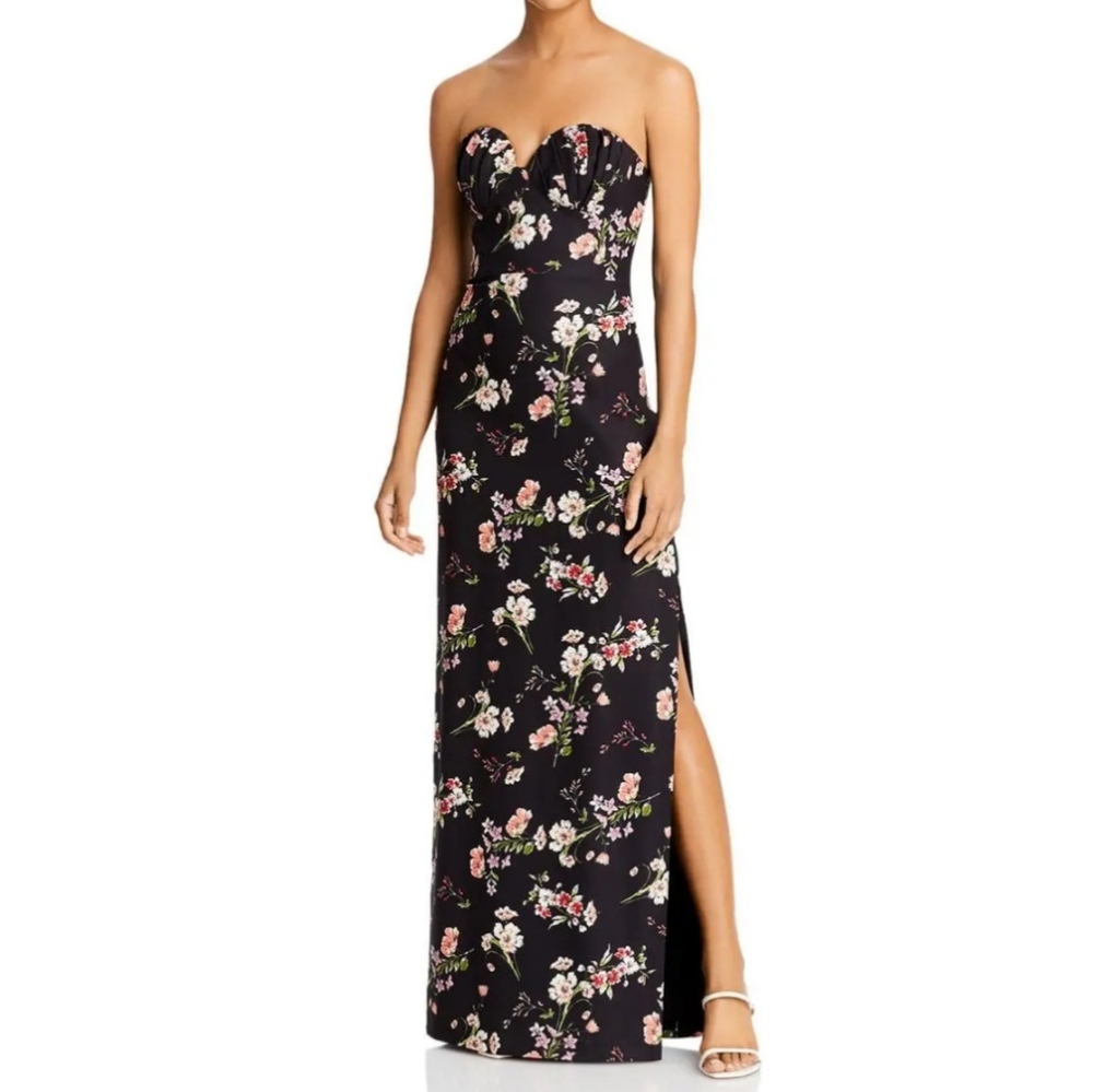 Aidan by Aidan Mattox Womens Floral Print Maxi Evening Dress Gown BHFO 7073